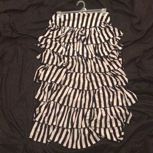 Black and White Striped Skirt